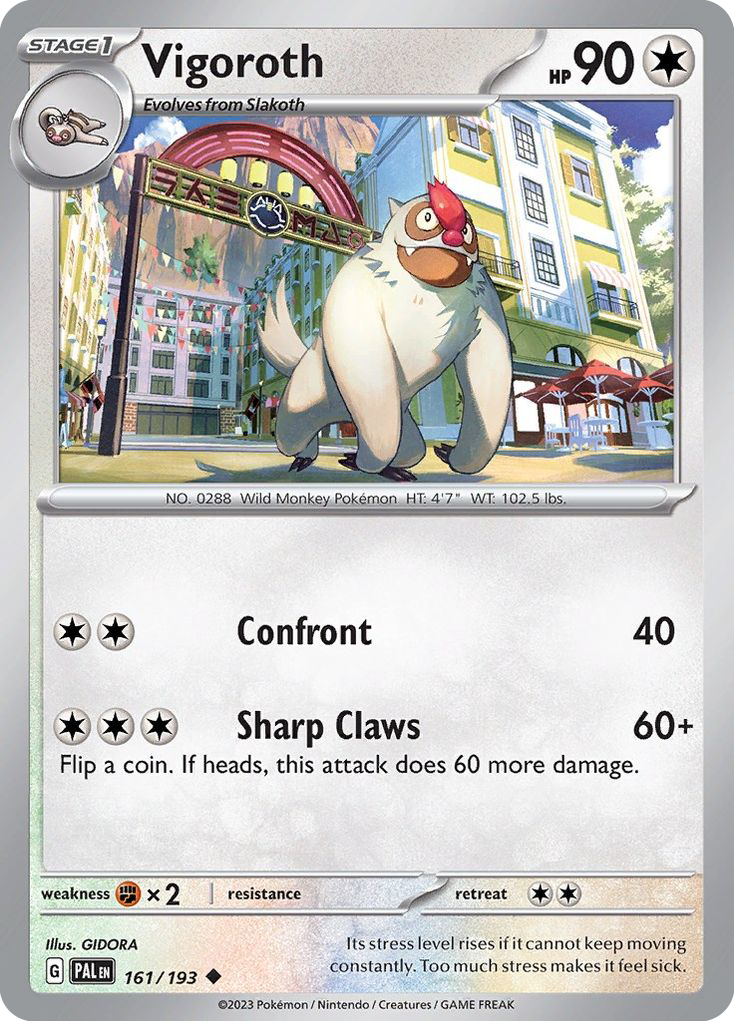 Vigoroth 161 — Paldea Evolved — Cosmos Holo