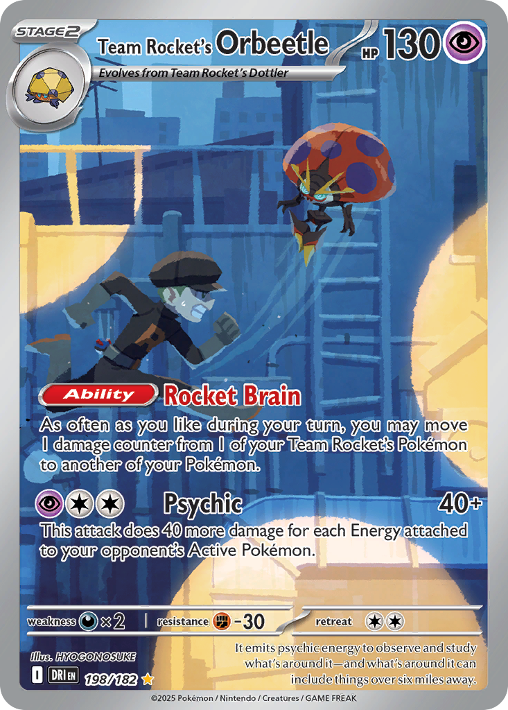 Team Rocket's Orbeetle 198/182 — Destined Rivals — Illustration Rare