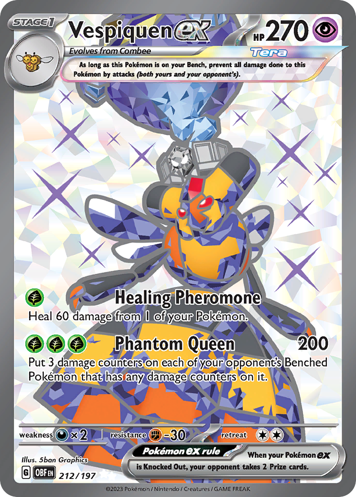 Vespiquen ex 212/197 — Obsidian Flames — Special Illustration Rare