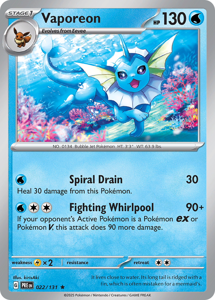 Vaporeon 022 — Prismatic Evolutions — Holo