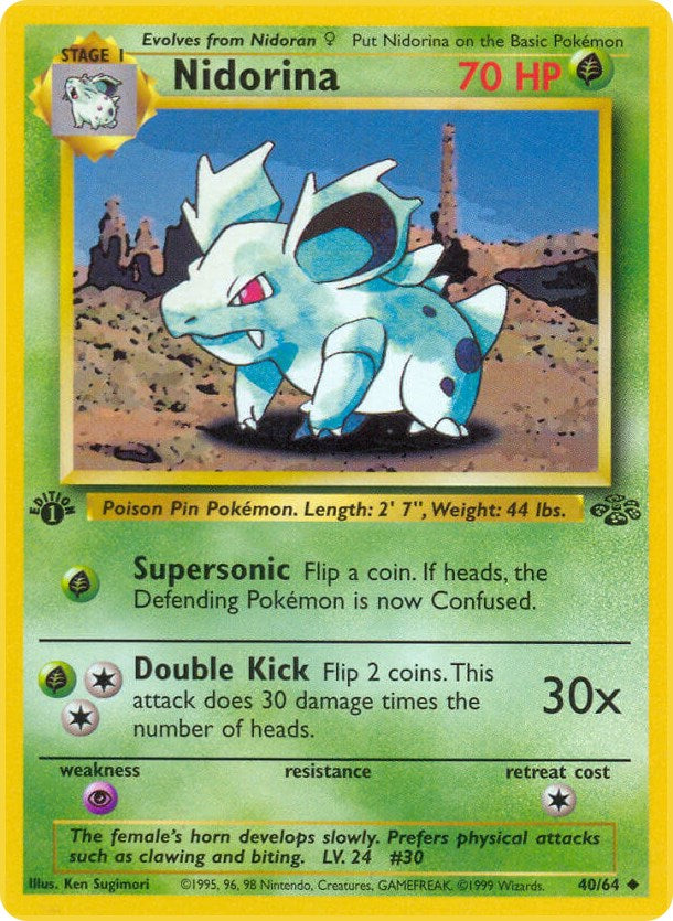 Nidorina 40 — Jungle — Uncommon 1St Edition