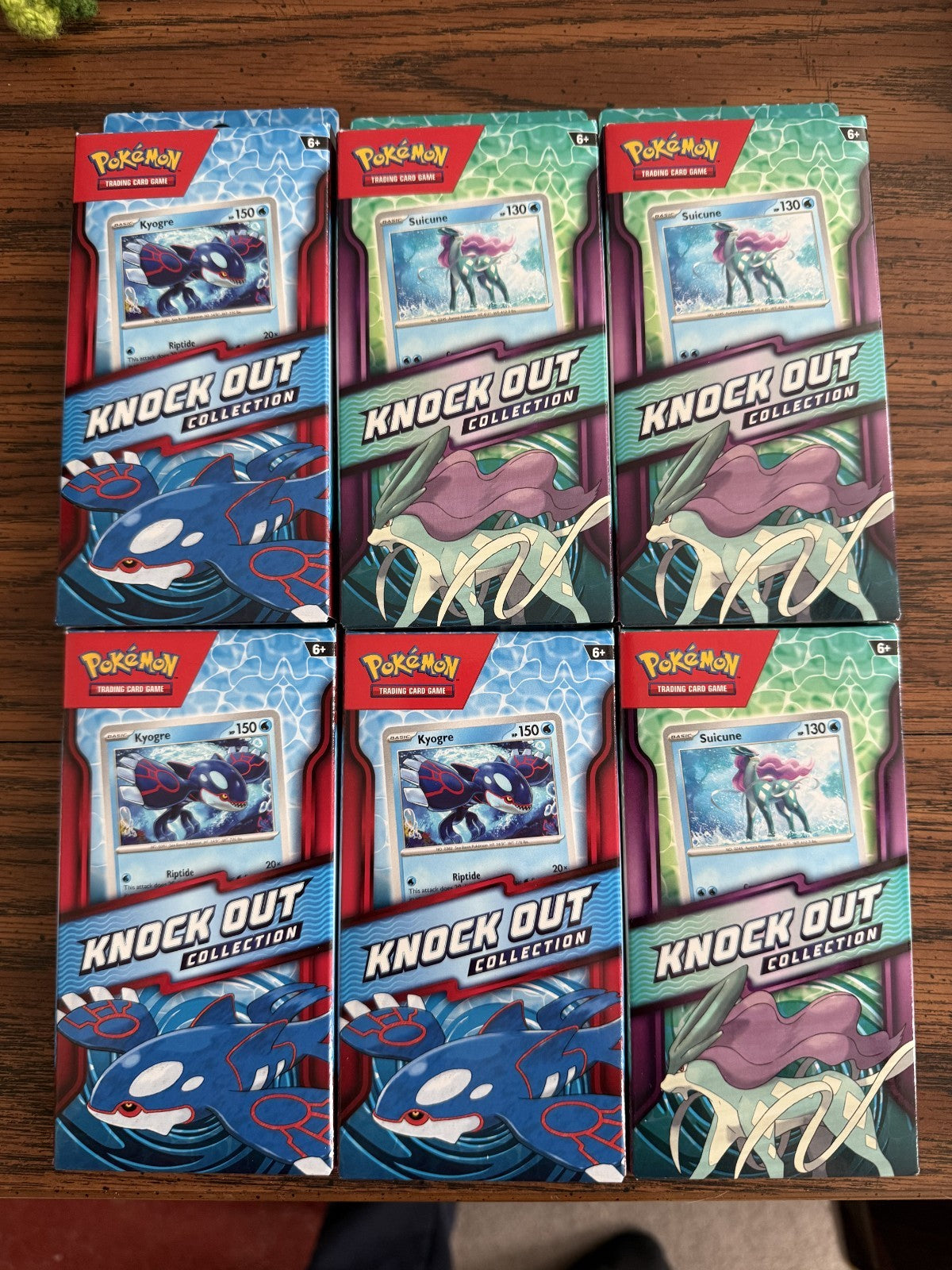 Pokémon Knock Out Collection — 6-Pack Lot (3 Kyogre + 3 Suicune) Sealed