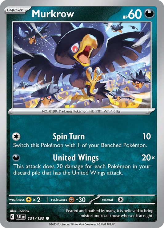 Murkrow 131/193 — Paldea Evolved — Reverse Holo