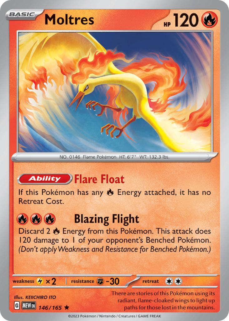 Moltres 146/165 — Pokémon 151 — Holo