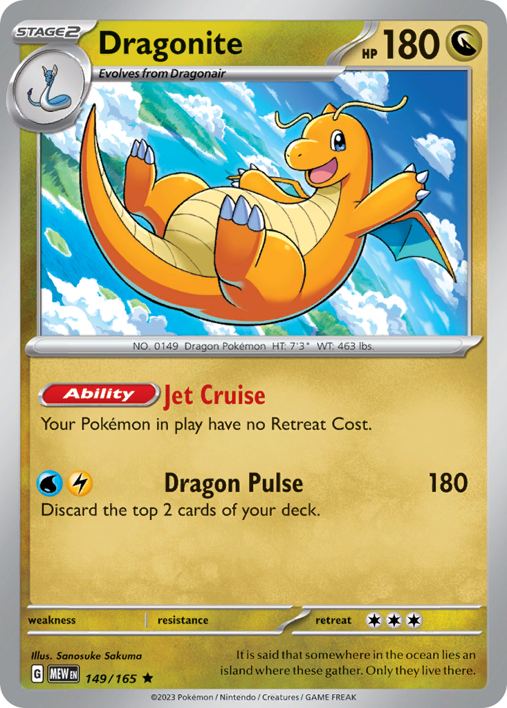 Dragonite 149/165 — Pokémon 151 — Holo