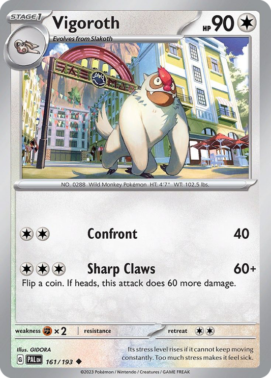 Vigoroth 161 — Paldea Evolved — Cosmos Holo