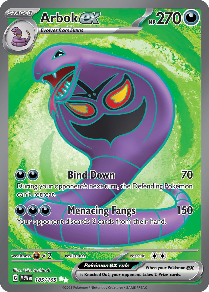 Arbok ex 185/165 — Pokémon 151