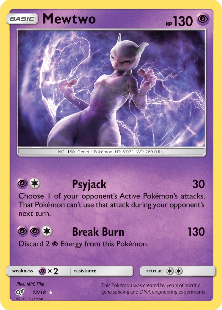 Mewtwo 12 — Detective Pikachu — Lightly Played