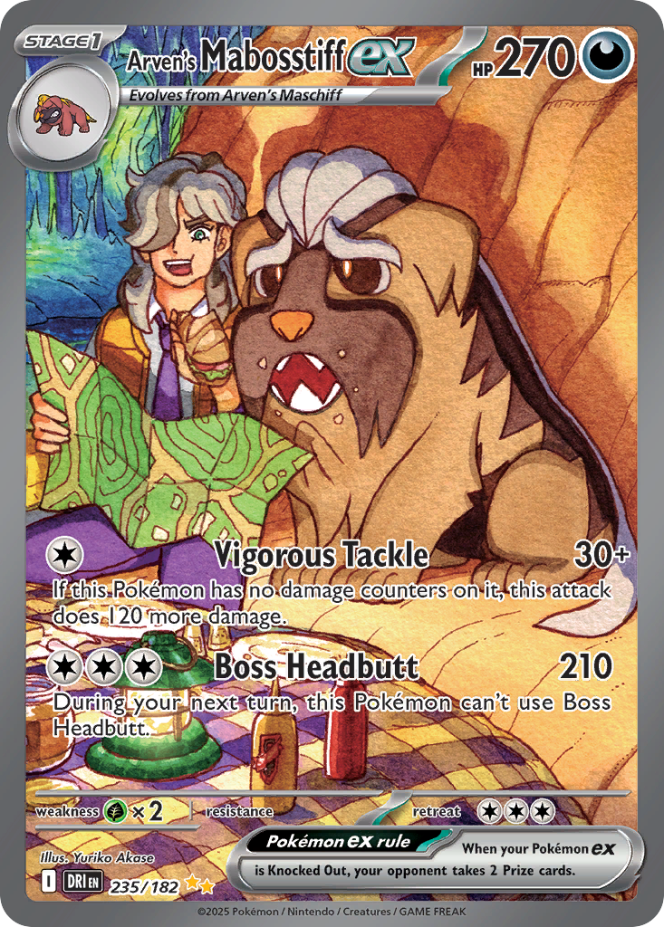Arven's Mabosstiff ex 235/182 — Destined Rivals — Special Illustration Rare