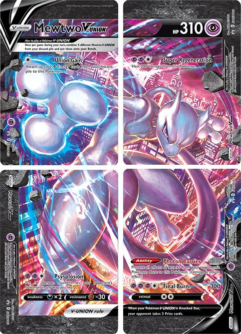 Mewtwo V-UNION (4-card set) SWSH159-162 — Sword & Shield Promo