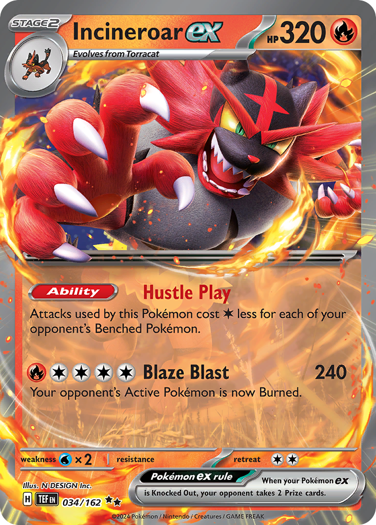 Incineroar ex 034 — Temporal Forces — Ultra Rare