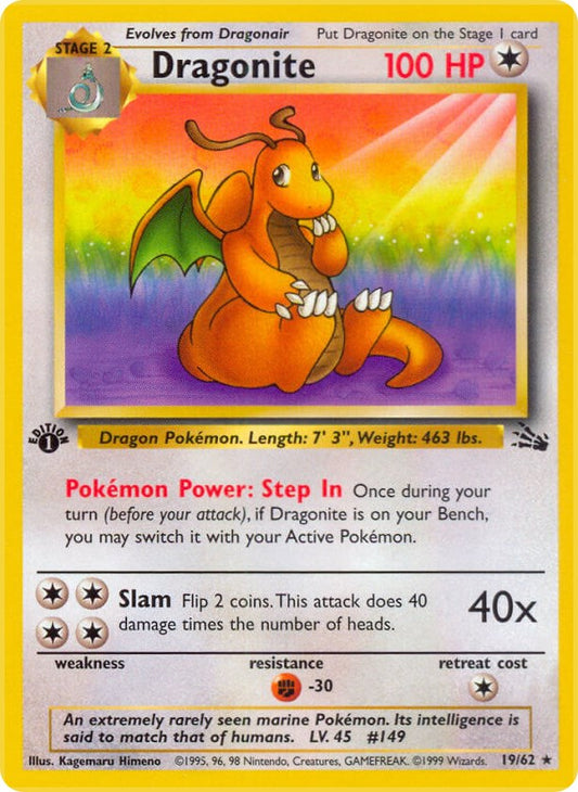 Dragonite [1st Edition] 019 — Fossil — Heavily Played
