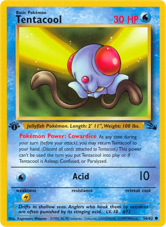 Tentacool 56 — Fossil — Common 1St Edition