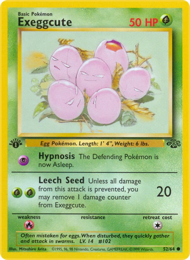 Exeggcute 52 — Jungle — Common 1St Edition