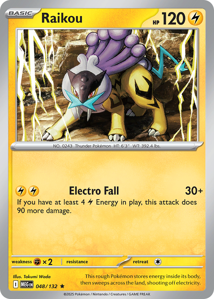 Raikou 048 — Mega Evolution — Cosmos Holo