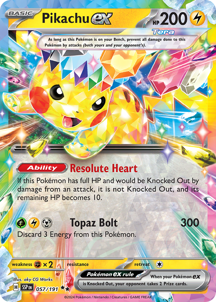 Pikachu ex 057/191 — Surging Sparks — Double Rare