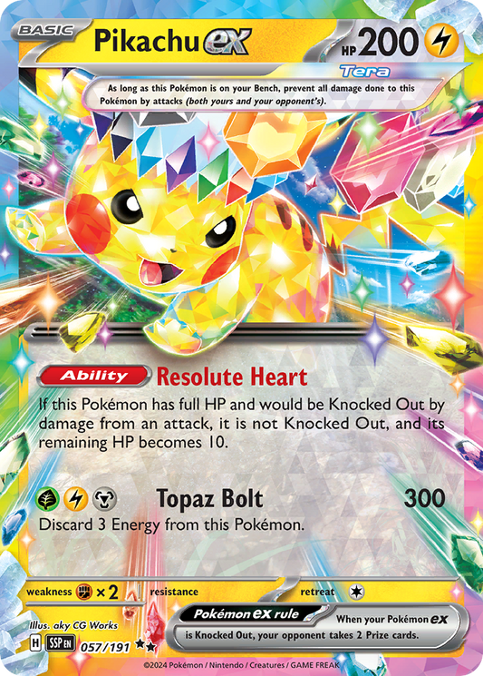 Pikachu ex 057/191 — Surging Sparks — Double Rare
