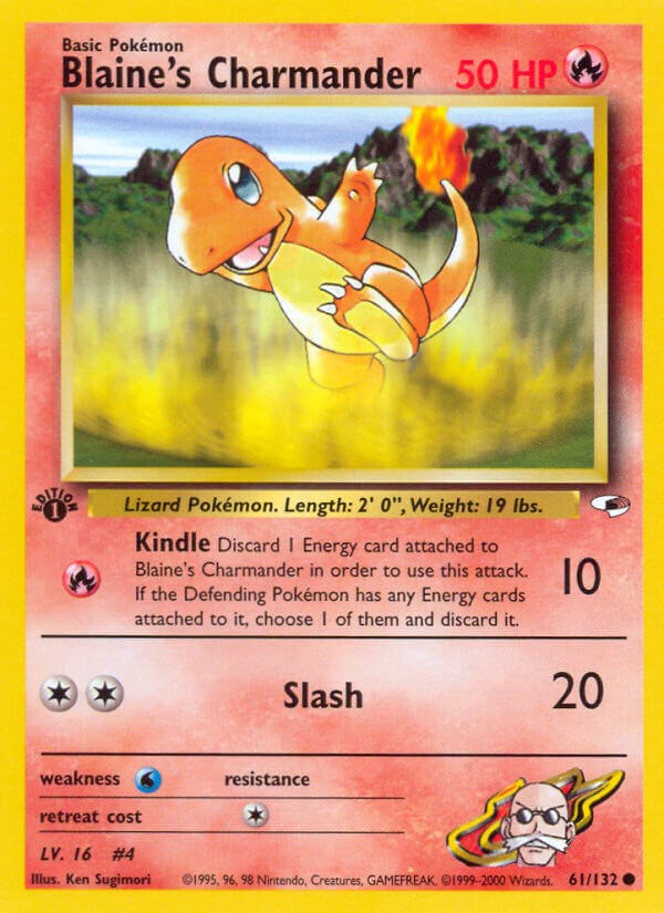 Blaine's Charmander 61 — Gym Heroes — Lightly Played