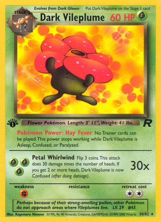 Dark Vileplume (1st Edition) 30 — Team Rocket — 1st Edition — Lightly Played