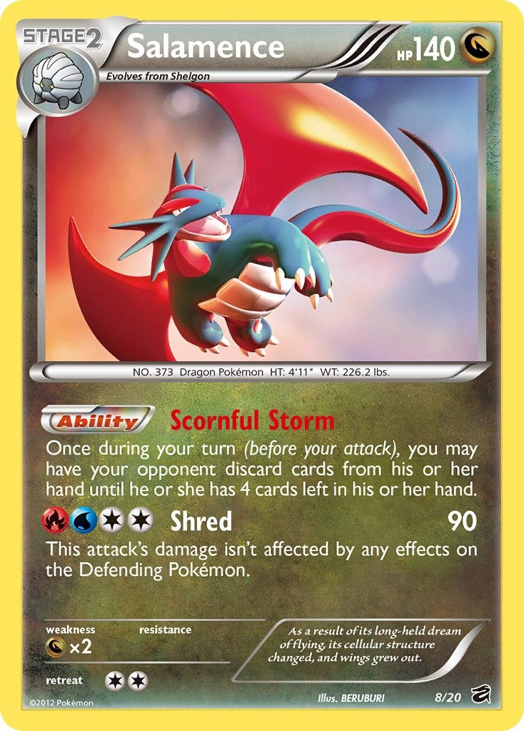 Salamence 8 — Dragon Vault — Holo — Moderately Played