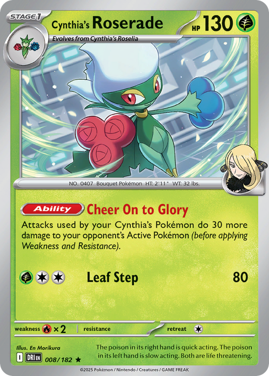 Cynthia's Roserade 8 — Destined Rivals — Holo Rare