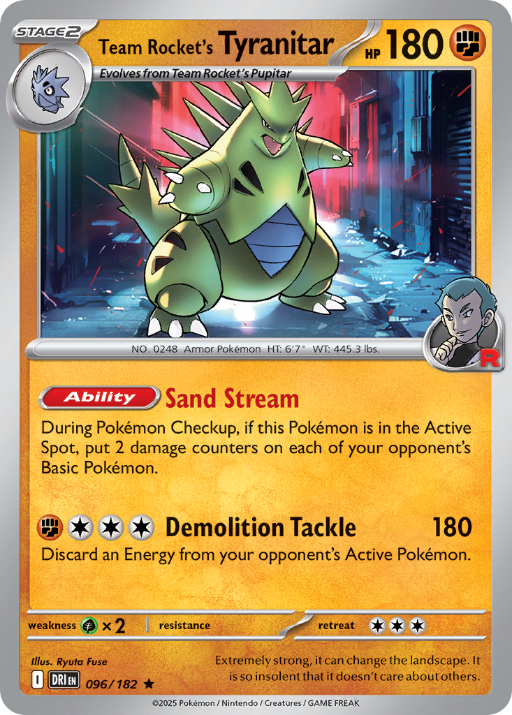 Team Rocket's Tyranitar 96 — Destined Rivals — Holo Rare