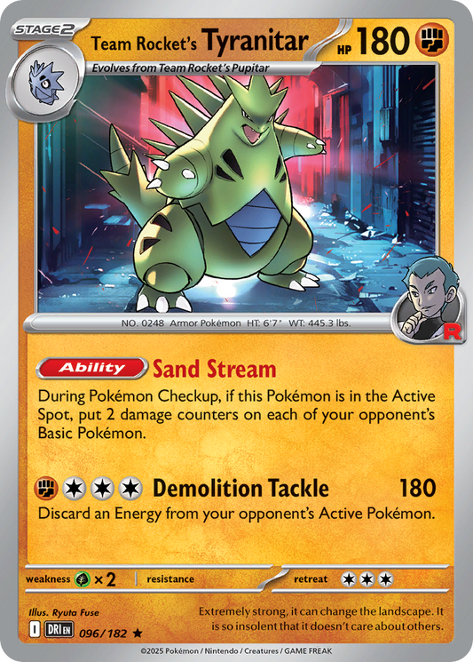 Team Rocket's Tyranitar 96 — Destined Rivals — Holo Rare
