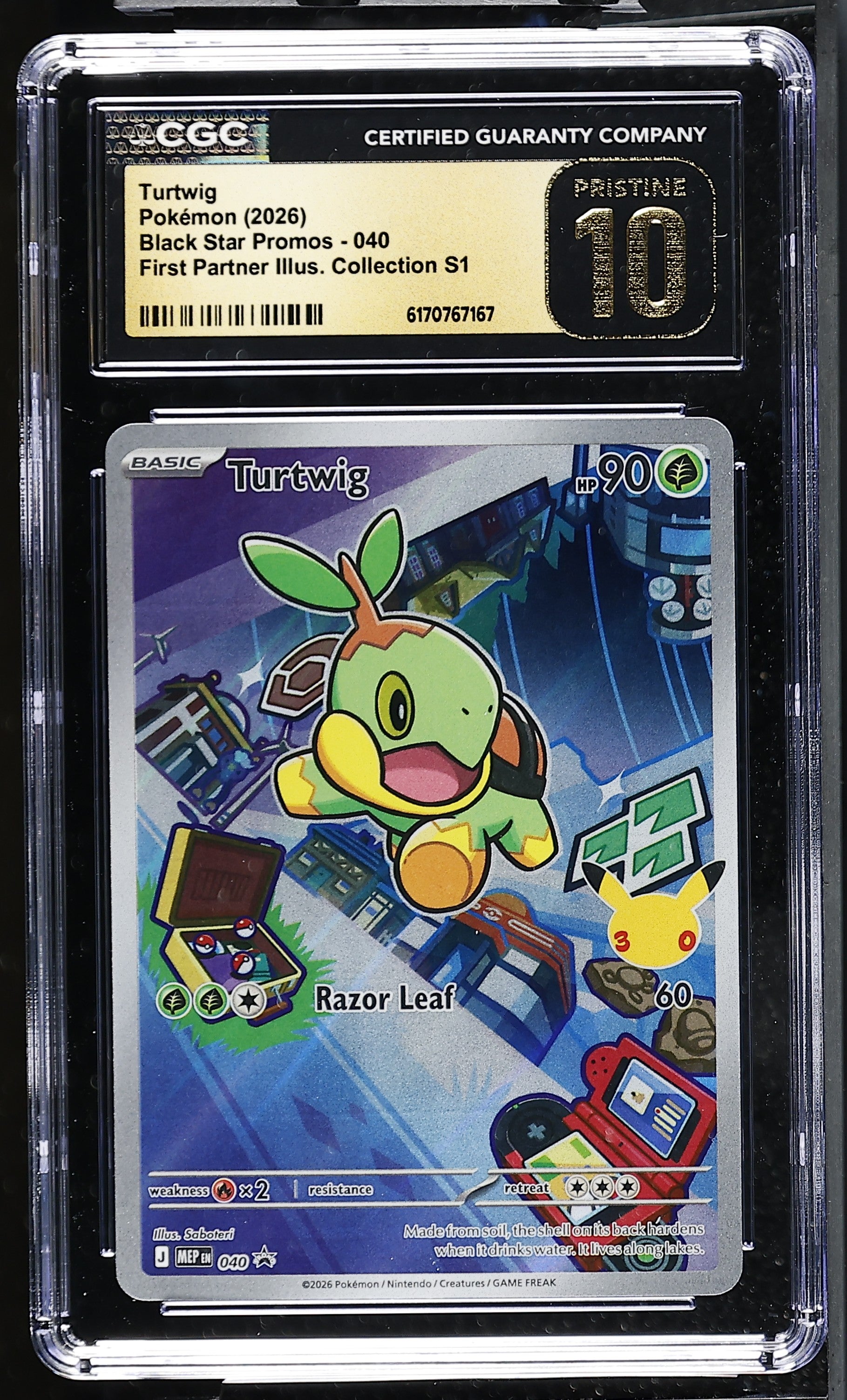 Turtwig 040 CGC Pristine 10 cert scan