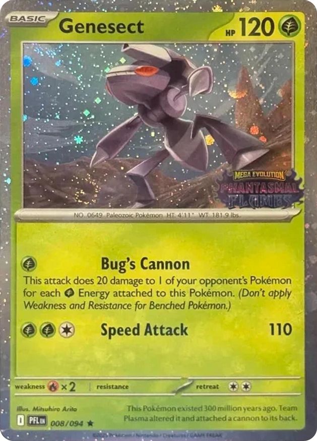 Genesect Cosmos Holo 008/094 — Phantasmal Flames Stamped Promo (Sealed) (sealed)