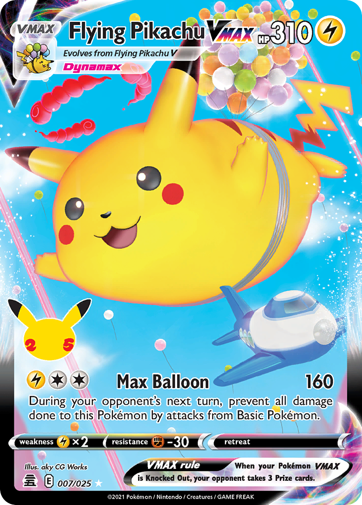 Flying Pikachu VMAX 7 — Celebrations — Holo