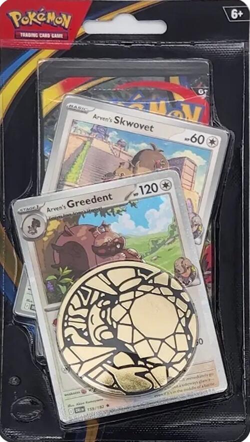 Phantasmal Flames Arven's Skwovet + Greedent coin booster (sealed)